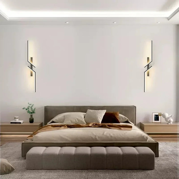 Modern LED Wall Lamp – Minimalist Design, Up & Down Lighting for Bedroom, Living Room, TV Sofa, and Lobby – Dimmable Wall-Mounted Light