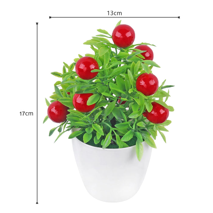 Artificial Bonsai Orange Pomegranate Fruit Tree – Potted Plastic Plant for Home, Windowsill, and Courtyard Decor