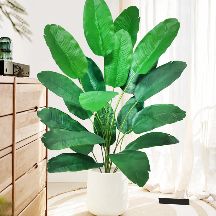 65-125cm Large Artificial Tropical Palm Tree – Real Touch Fake Banana Plant with 24 Leaves for Home, Garden, and Outdoor Decor