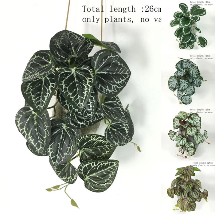 Artificial Turtle Back Leaf Vine – Realistic Rattan Potted Ornament for Home, Wedding, and Garden Decor