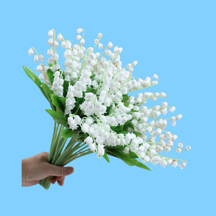 9/12PCS Simulated Wind Chime Flowers – Artificial Bell Orchids Wedding Bouquet, Bridal Holding Flowers, Home & Party Decor