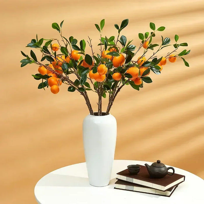 Simulated Orange Fruit Decoration – Artificial Orange Flower Arrangement for Home, Desktop, Wedding, and Photography Props