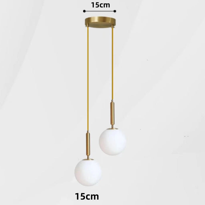 Modern Glass Ball LED Pendant Lamp – Gold Hanging Light Fixture for Kitchen, Dining Room, and Bedroom Decor