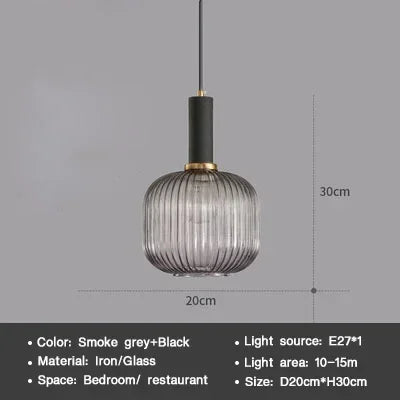 Modern Nordic Glass Pendant Light – Single Head LED Hanging Lamp for Dining Room, Bedroom, Cafe, and Study – White, Green, Cognac & More