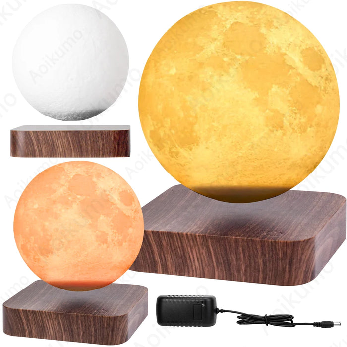 Magnetic Levitation Moon Lamp – 3D Printed Touch-Control LED Night Light for Bedroom and Desktop Decor