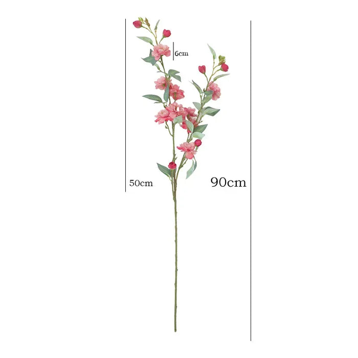 Artificial Camellia Flower Branch – 90cm Silk Long Branch with Fake Leaves for Wedding, Home, and Table Decor