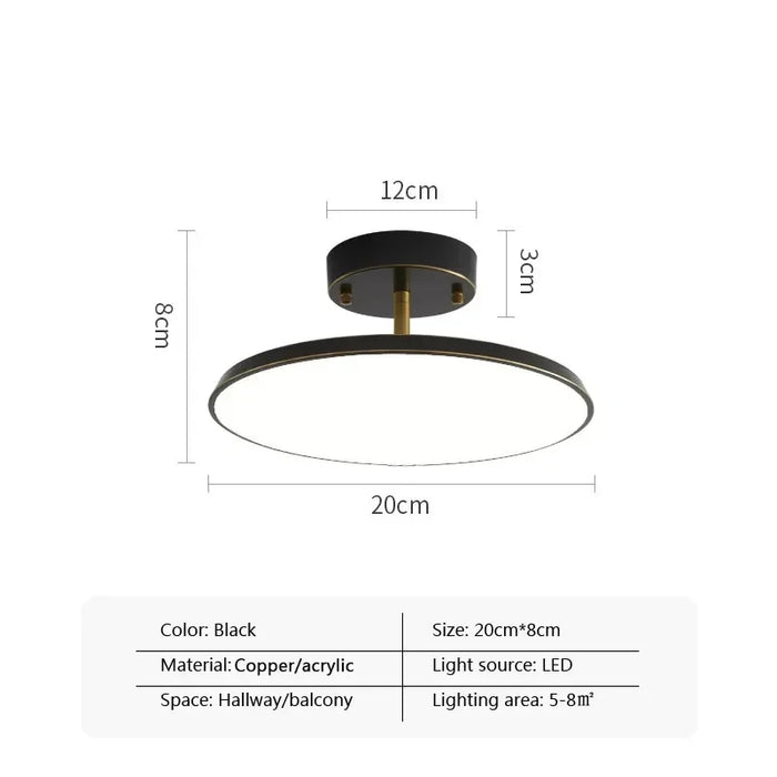 Modern Rotatable LED Ceiling Light – Black and Gold Minimalist Design for Multi-Room Illumination (1-Way, 10-15 sq m Coverage)