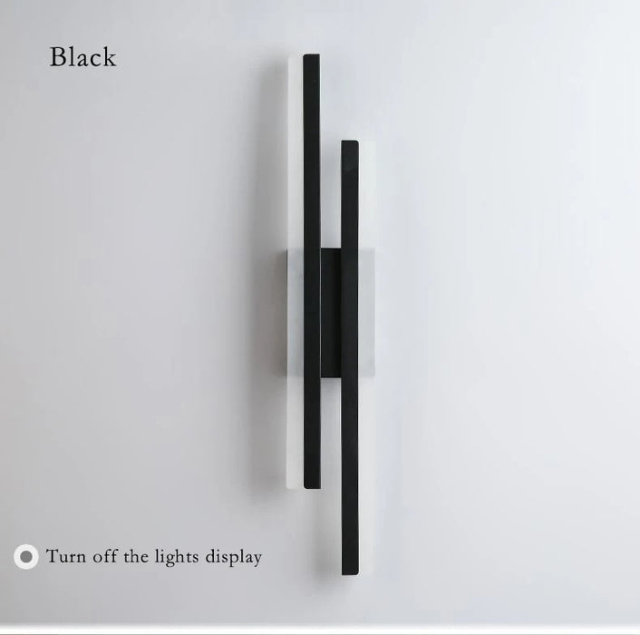 Modern LED Wall Lamp – Black & Gold Acrylic Wall Sconce for Living Room, Bedroom, and Interior Decor