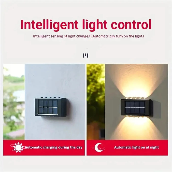Solar Wall Lamp – Waterproof Outdoor LED Light for Garden, Porch, Yard, and Balcony – Up and Down Illumination with Solar Power