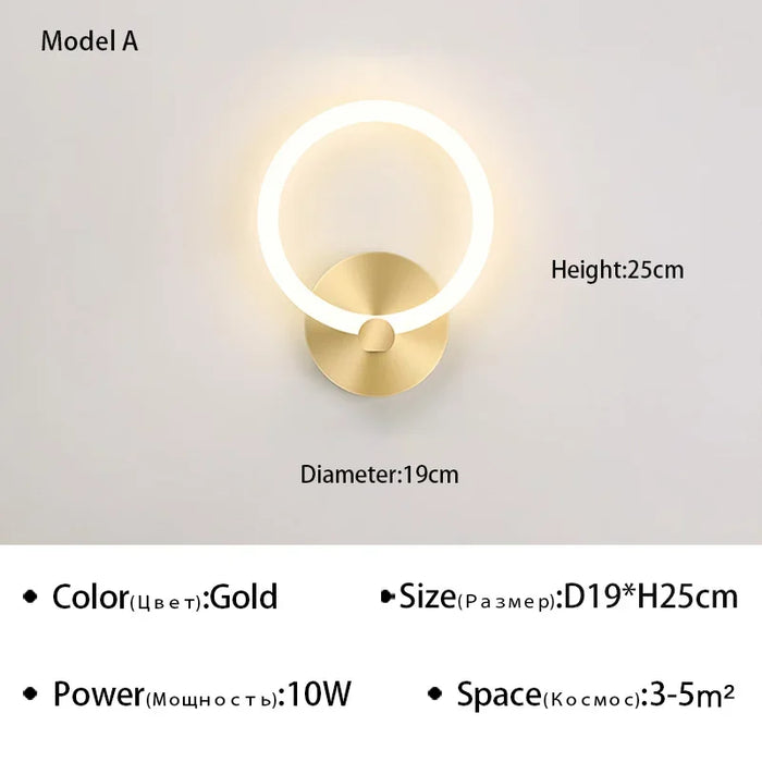 Modern Nordic LED Wall Lamp – Elegant Ring Light Fixture for Bedroom, Living Room, and Hotel Décor