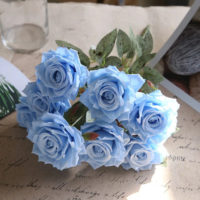 Silk Pink Rose Bouquet – Artificial Flowers for Wedding, Home, Living Room, and Bedroom Decoration