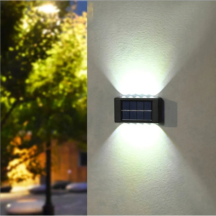 Solar Wall Lamp – Waterproof Outdoor LED Light for Garden, Porch, Yard, and Balcony – Up and Down Illumination with Solar Power