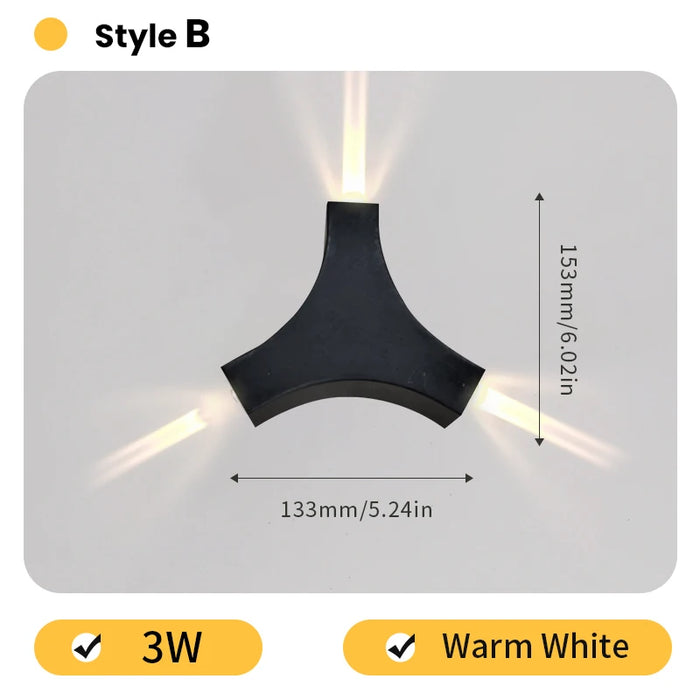 LED Outdoor Wall Lamp – IP66 Waterproof Modern Black Wall Light for Garden, Corridor, and Indoor Spaces (4W/6W/8W)