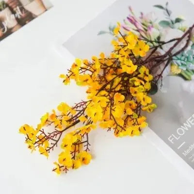 Cherry Blossoms Artificial Flowers Baby's Breath Gypsophila – Faux Silk Flowers for Wedding & Home Vase Decoration