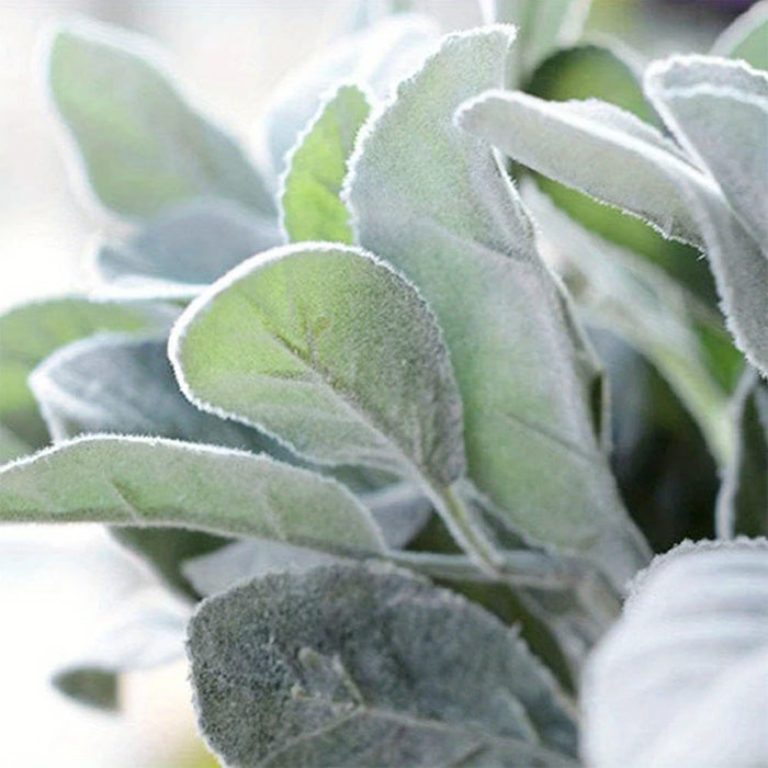 Artificial Sheep Ear Leaves – Realistic Faux Plant for Home Decoration, Wedding Arrangements, and Dining Table Decor (1/3/5 Pcs)