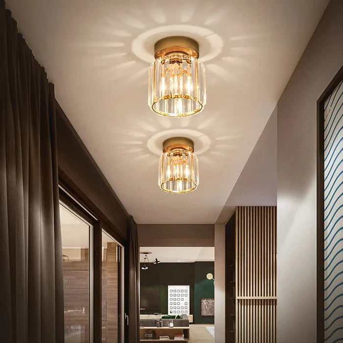 Crystal Ceiling Light – Modern Corridor, Balcony, and Foyer Pendant Lamp for Kitchen and Dining Room – E27 LED Compatible