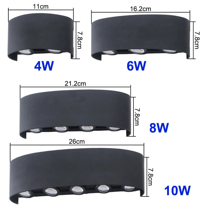 Modern LED Wall Light – IP65 Waterproof Outdoor Wall Lamp for Garden, Porch, Bathroom, and Bedroom Lighting (4W–10W Options)