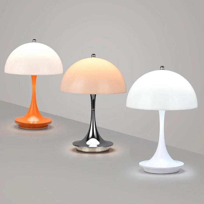 Rechargeable Nordic Mushroom Table Lamp – Dimmable LED Bedside Lamp for Bedroom, Living Room, and Study