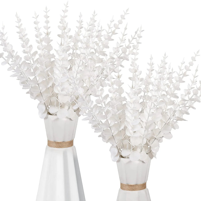 12pcs Artificial Eucalyptus Stems – Silver Dollar Greenery for Wedding Bouquets, Floral Arrangements, and Home Decor