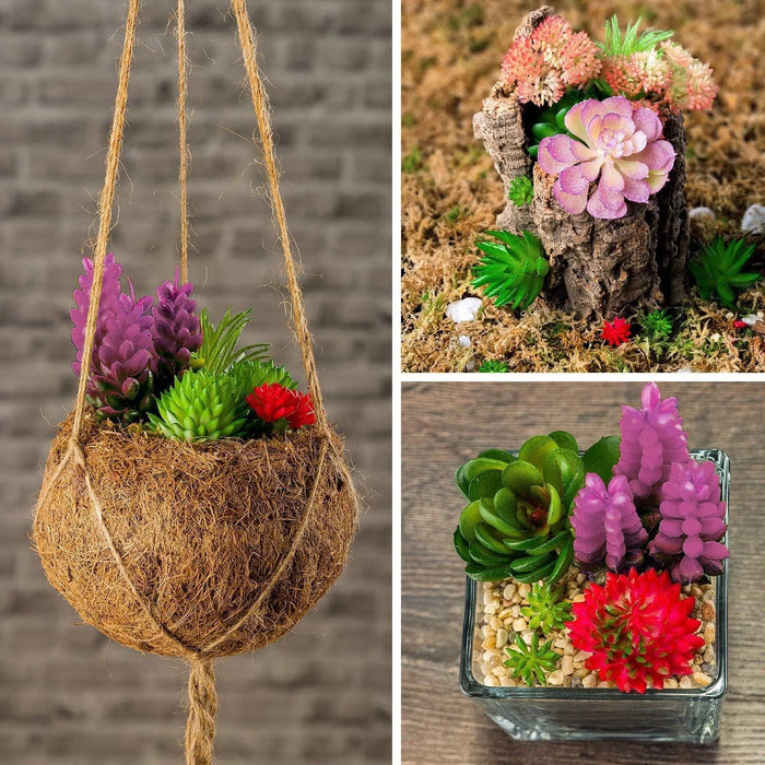 24pcs Artificial Succulent Plants – Realistic Faux Cactus and Aloe Stems for Terrariums, Wedding, Party, and Home Décor