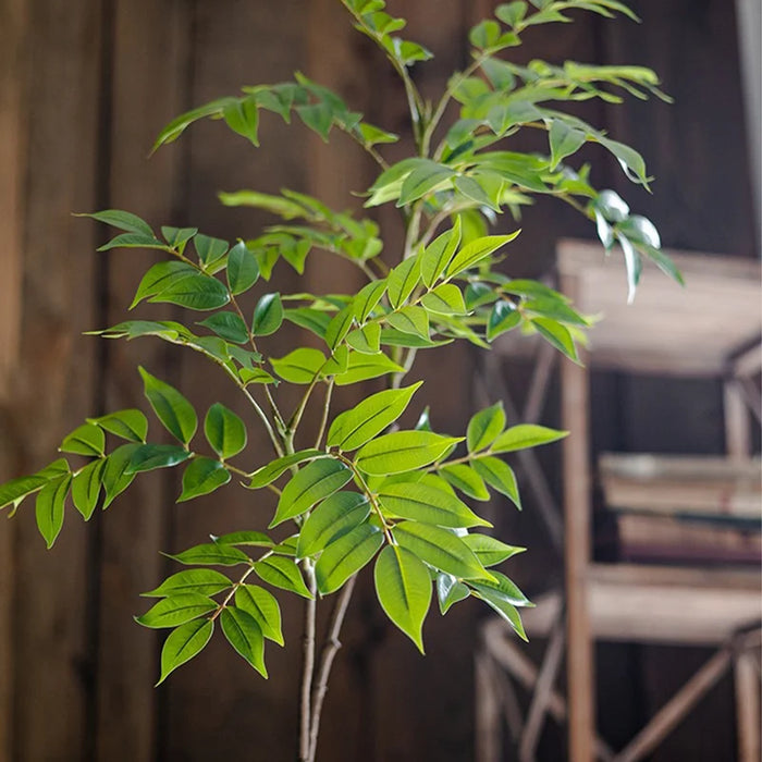 Artificial Ficus Tree – 76-140cm Tall Faux Banyan Plant with Green Palm Leaves for Home, Garden, and Office Decoration