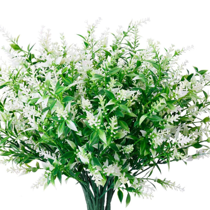 12PCS Artificial Lavender Plants – UV-Resistant, No-Fade Faux Flowers for Wedding, Home, Christmas Wreath, and Outdoor Garden Decoration