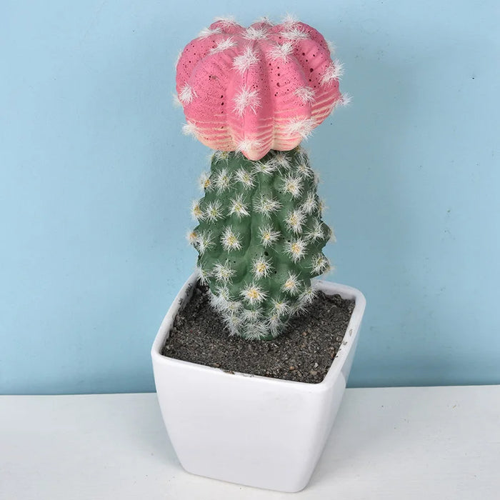 Mini Fake Plastic Cactus Bonsai – Realistic Artificial Succulent Plant for Home, Office, Living Room, and Desk Decor (No Pot)