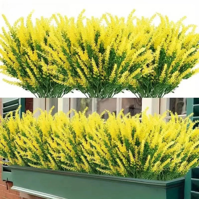 Provence Lavender Artificial Flowers – UV-Resistant Plastic Lavender Plants for Wedding, Home, Garden, and Table Decoration (Set of 2)