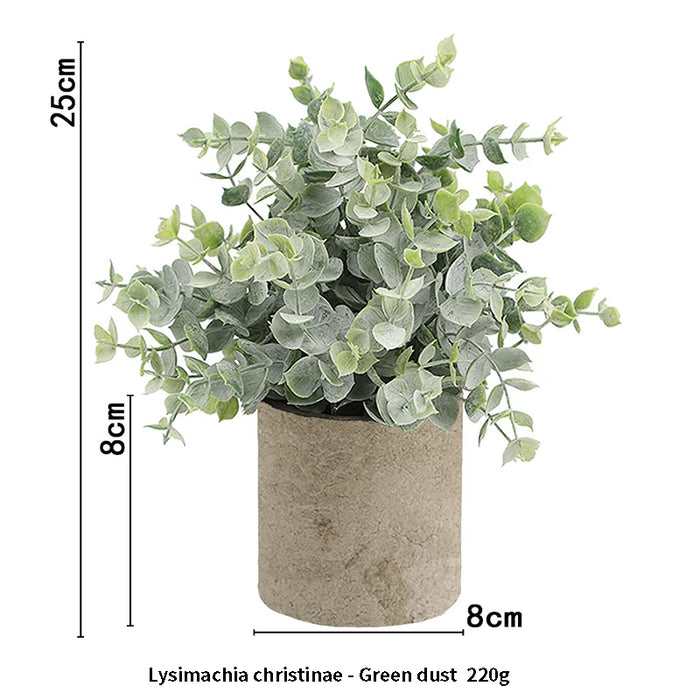 Artificial Eucalyptus Plant in Pot – Small Fake Bonsai for Home, Office, and Restaurant Desk Decoration