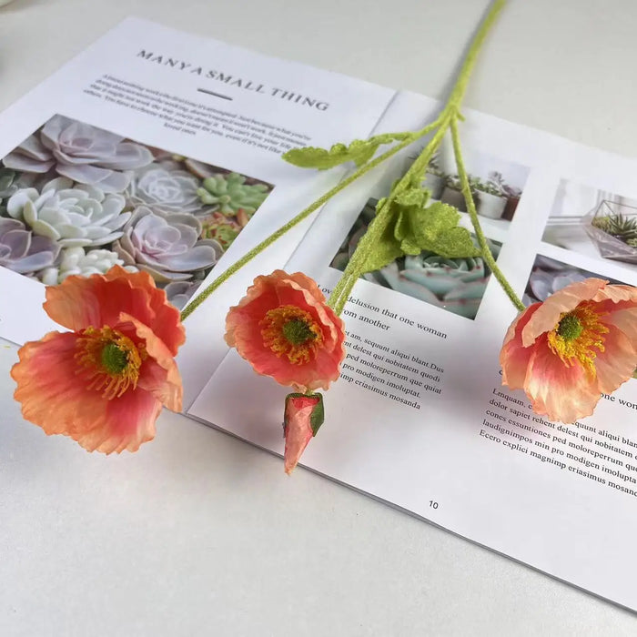 Artificial Silk Poppy Flowers Bouquet – Home Decor, Garden, Party, and Wedding Decoration, DIY Vase Accessories (1PC)