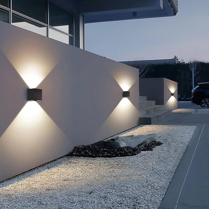 Modern Outdoor LED Wall Lamp – 6W/12W Adjustable Up and Down Light, IP65 Waterproof Wall Light for Garden, Porch, Living Room, Bedroom, and Street Lighting (Warm/White Light)