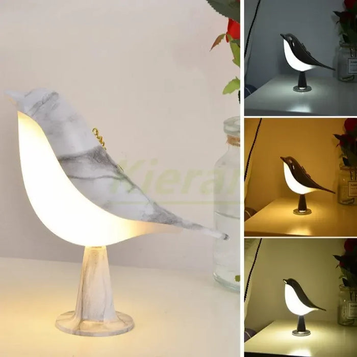 Modern LED Bird Desk Lamp – Touch Control, 6-10W LED Light for Bedroom, Study, and Living Room – Stylish Magpie Design for Home Decor