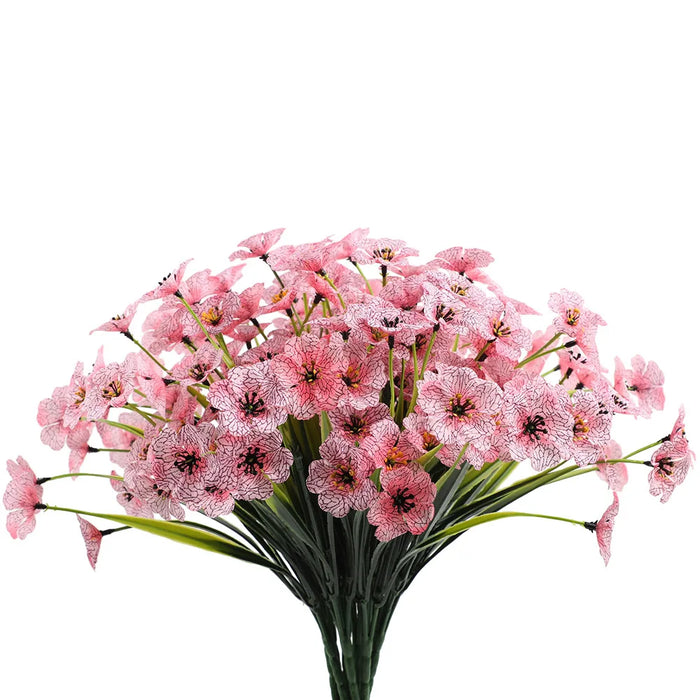 2/6/10 Bundles Outdoor Artificial Flowers – UV Resistant Faux Silk Flowers for Garden, Front Porch, and Outdoor Décor