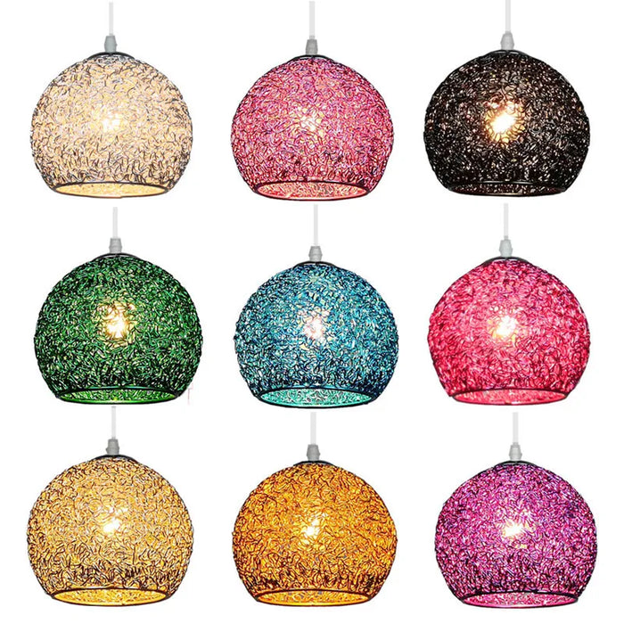 Modern Colorful Round Pendant Light – E27 LED Hanging Lamp for Bedroom, Living Room, Cafe, and Restaurant