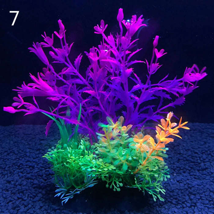 Artificial Aquarium Decor Plants – Plastic Water Grass Ornament, 14cm Tall Aquatic Plant for Fish Tank Decoration, 12 Color Options