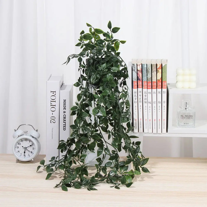 Artificial Hanging Plants with Pot – Fake Vine Plants for Home, Garden, and Office Decor – Potted Faux Greenery for Indoor and Outdoor Use