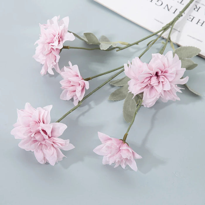 5-Head Artificial Dahlia Flowers – Silk Chrysanthemum for DIY Floral Arrangements, Wedding, Party, Home Decor