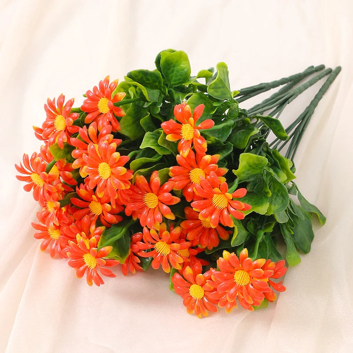 33cm Artificial Daisies - UV Resistant Colorfast Plastic Flowers for Wedding, Home, and Outdoor Decor | DIY Artificial Flowers