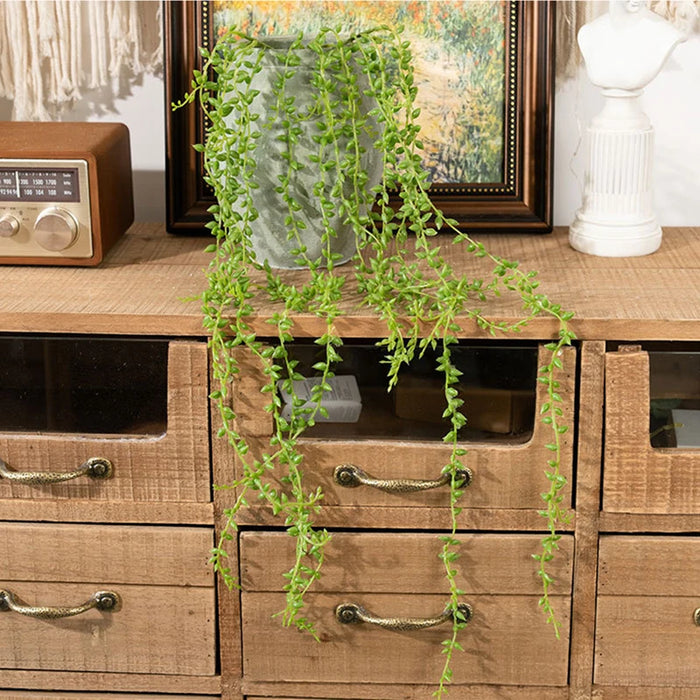 78cm Artificial Succulent Vine – Pearls & Fleshy Acacia Bean Wall Hanging Plant for Home & Garden Décor