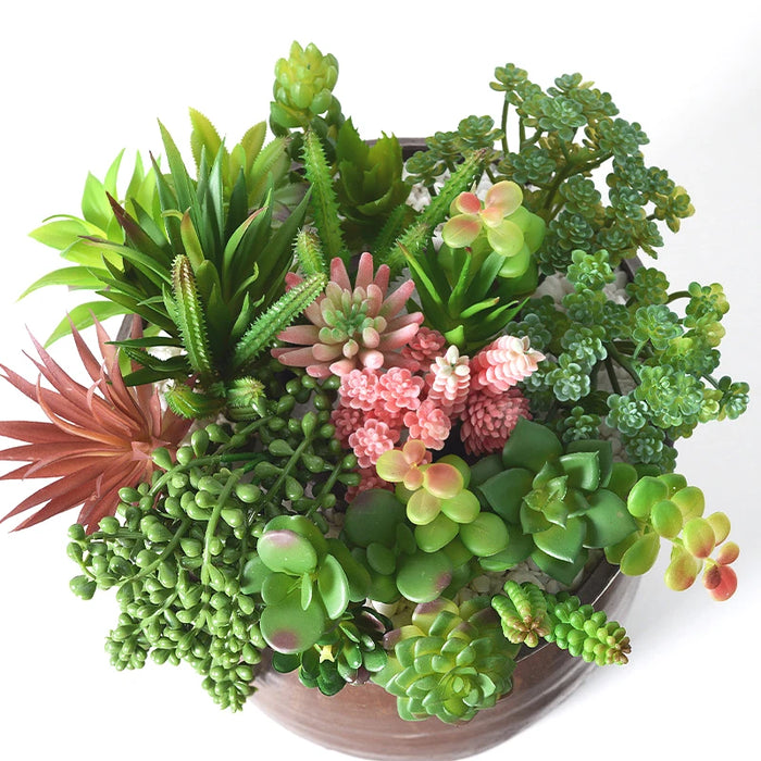 9/6PCS Artificial Succulent Plants – Realistic Faux Cactus for Home Decor, Desktop, and Exhibition Display