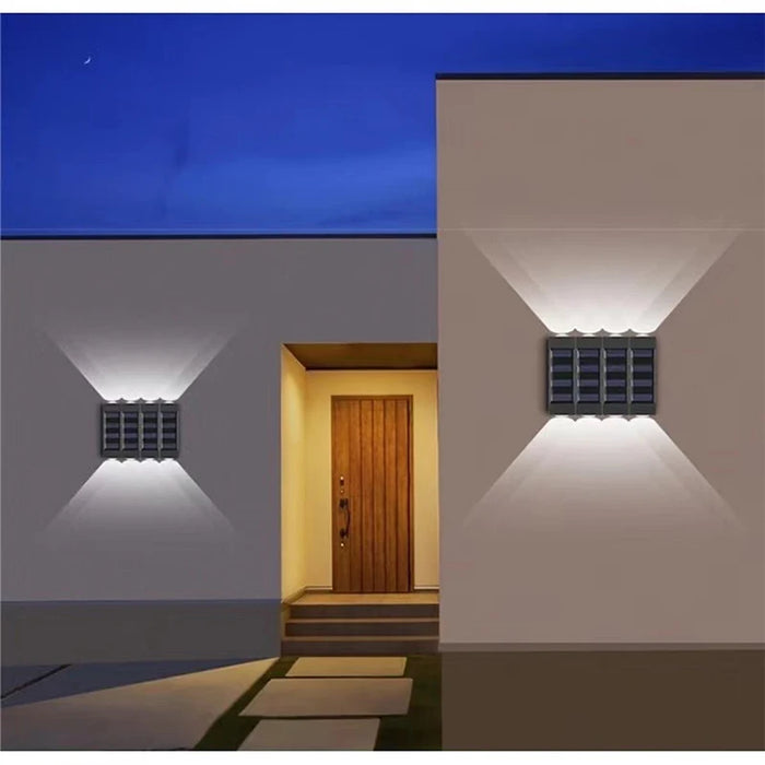 Solar Wall Lights Outdoor – Up and Down LED Light, Waterproof, Solar-Powered, Modern Porch Lamp for Garden, Balcony, Patio, and Landscape