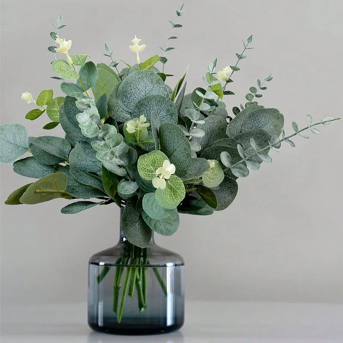 30 Pieces Artificial Eucalyptus Leaf Stems – Silver Coin Eucalyptus for Wedding Flower Arrangements and Home Decor
