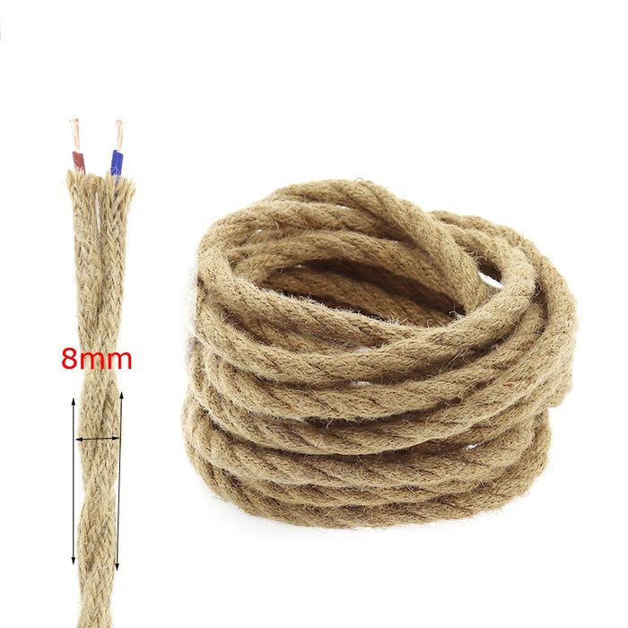 Cop Body Wire 3M 5M 10M Twisted Hemp Rope Electrical Wire – Vintage Edison Style Cop ...