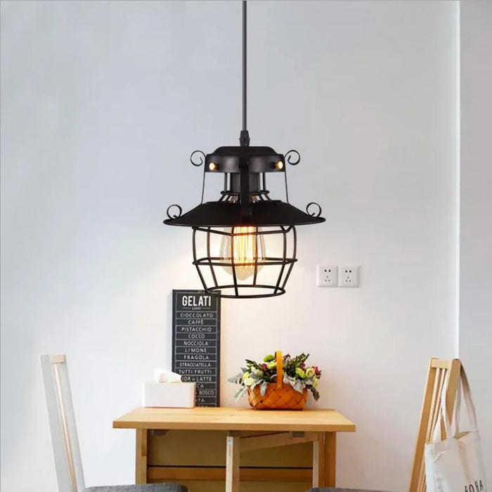 Industrial Retro Chandelier – Nostalgic Hanging Pendant Light for Bar, Restaurant, Aisle, or Bedroom