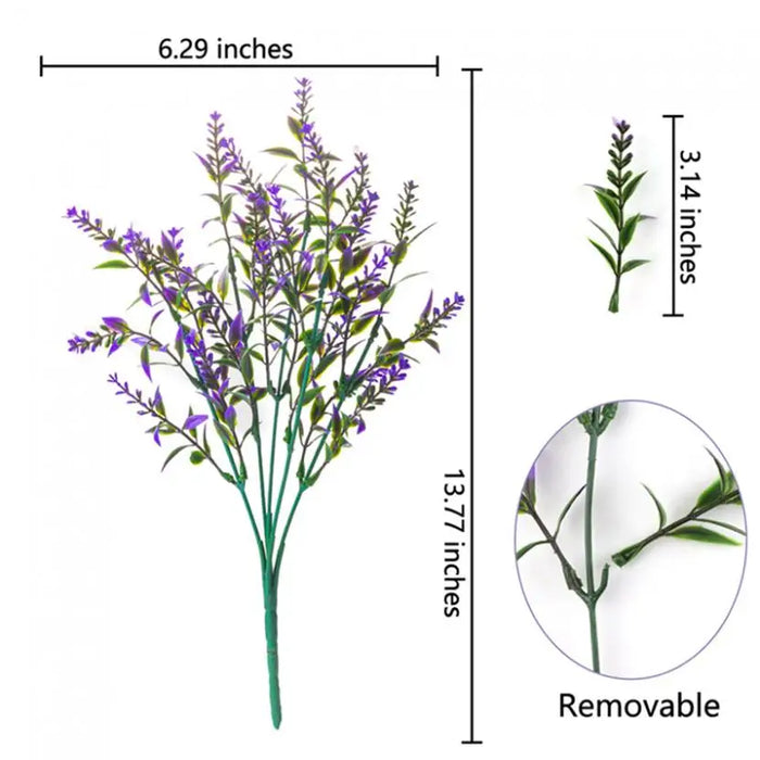 Artificial Lavender Flowers – Plastic Grass Bouquet for Wedding, Home, Garden, and DIY Photography Decoration