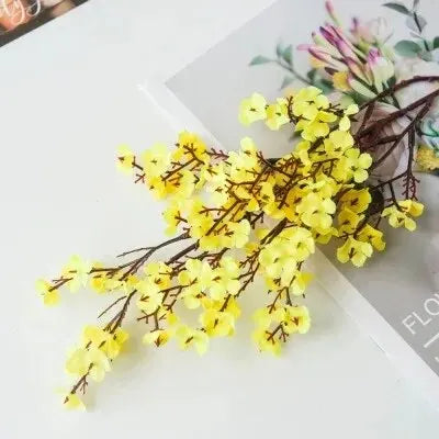 Cherry Blossoms Artificial Flowers Baby's Breath Gypsophila – Faux Silk Flowers for Wedding & Home Vase Decoration
