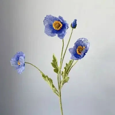 Artificial Poppies Silk Flower Bouquet – Lifelike Papaver Rhoeas for Wedding, Home, Photography, and Event Decor – 60cm Stem