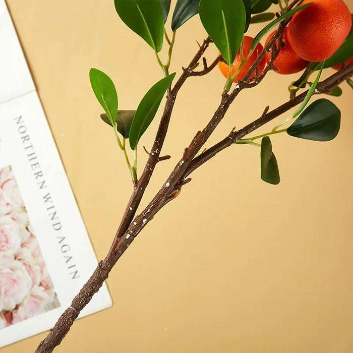 Simulated Orange Fruit Decoration – Artificial Orange Flower Arrangement for Home, Desktop, Wedding, and Photography Props