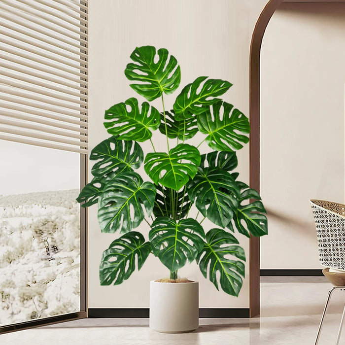 monstera turtle leaf plant Artificial Monstera Tree – 70-100cm Fake Palm Plant with Green Turtle — Clasterior