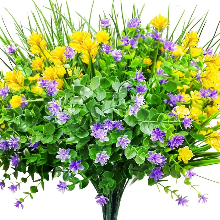 UV Resistant Artificial Flowers – Plastic Hanging Shrubs for Garden, Porch, Window Box & Home Decoration